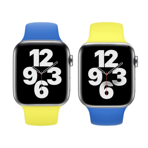 Патриотический ремешок на Apple watch 38/40/41mm Sport Band S/M Flash / Capri blue